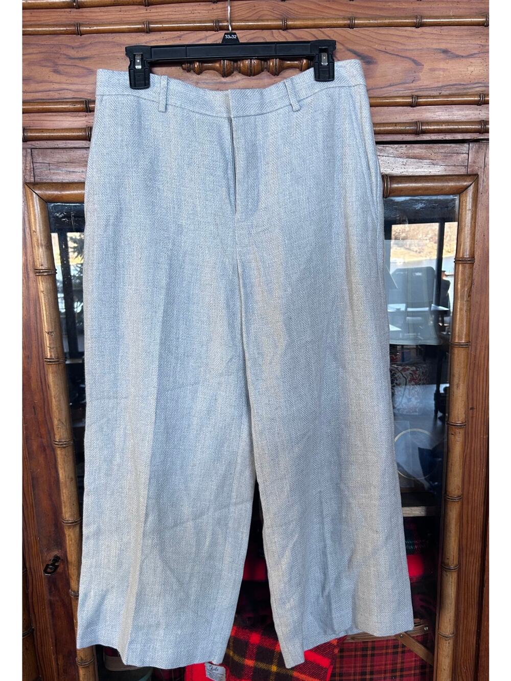Lauren Ralph Lauren Blue Gray Herringbone Dress Pants Trouser Womens Size 8